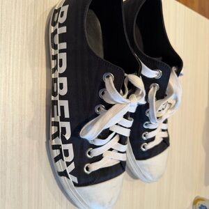 Burberry Black Sneakers with White Accents